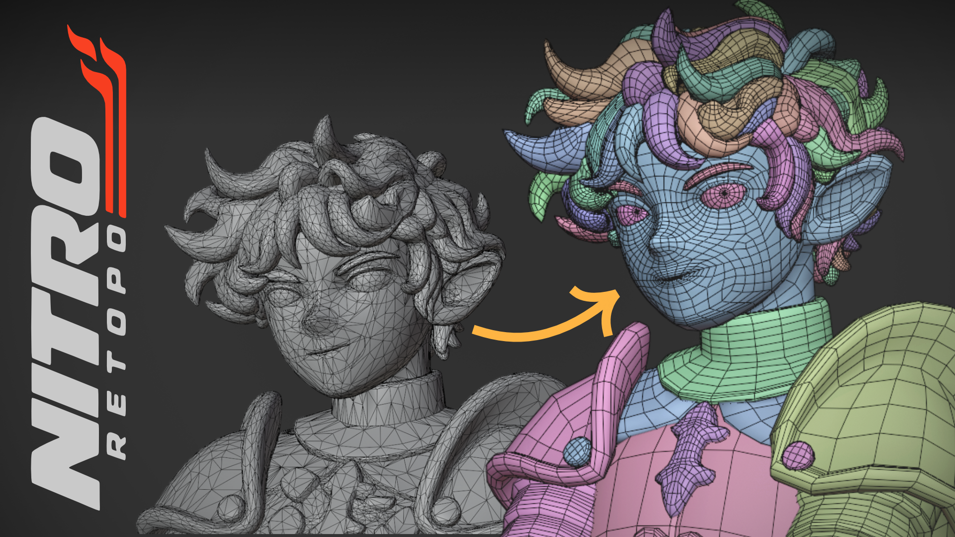 Nitro Retopo: a different way to rework dense meshes